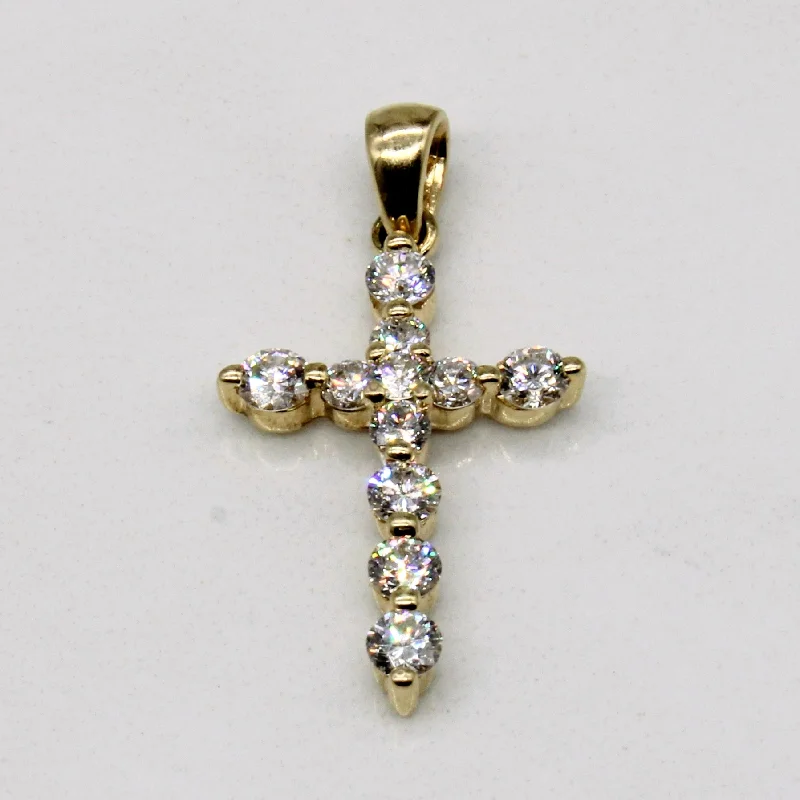 vintage-style floral brooch Diamond Cross Pendant | 0.45ctw |