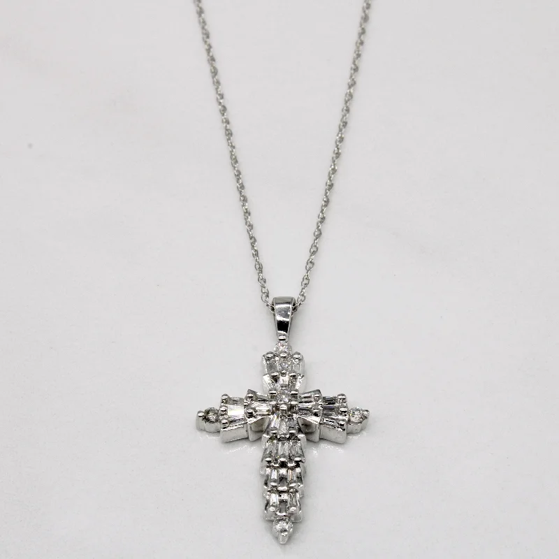 men’s tungsten wedding ring Diamond Cross Pendant & Necklace | 0.55ctw | 18" |