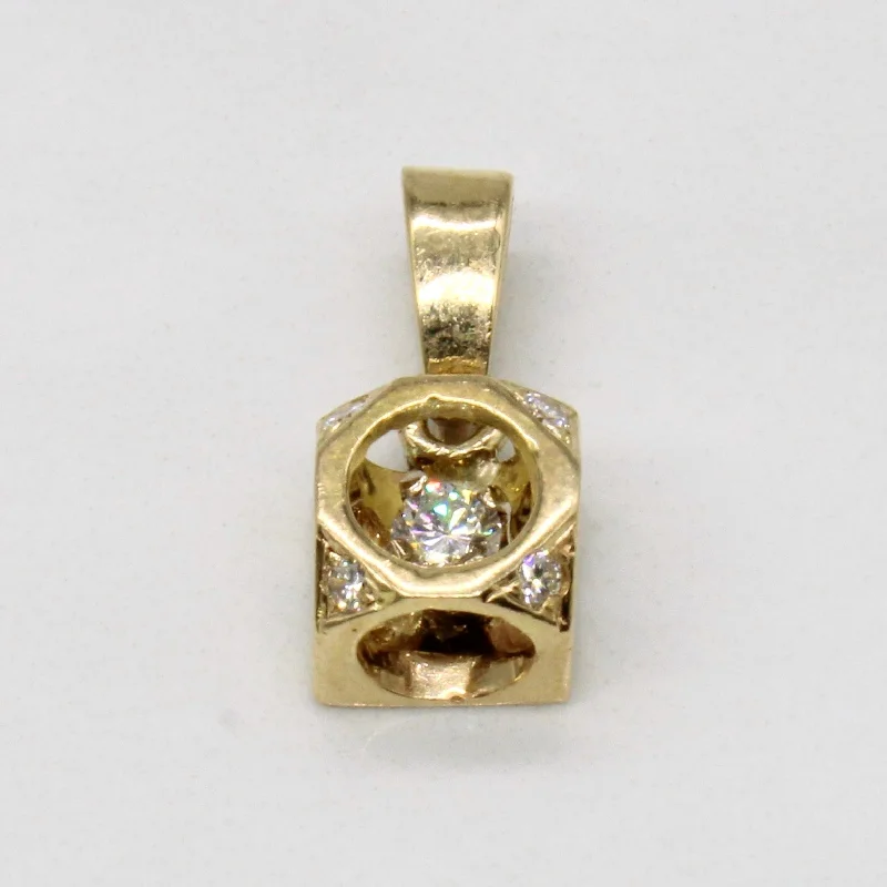 luxury diamond anniversary band Diamond Cube Pendant | 0.12ctw |