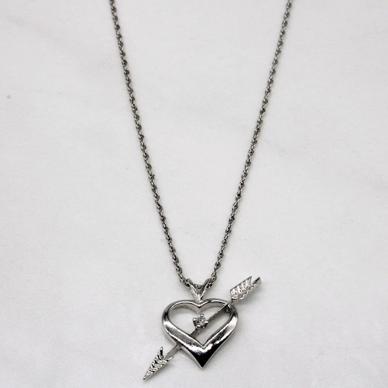 vintage-inspired gold locket Diamond Cupid's Arrow Pendant & Necklace | 0.02ct | 18" |