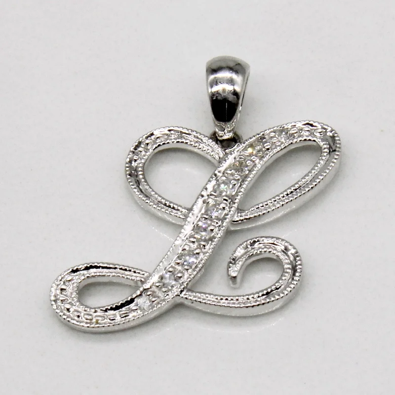 gold daisy stud earrings Diamond Cursive 'L' Pendant | 0.05ctw |