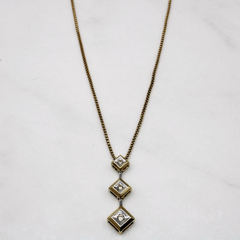vintage-style filigree bracelet Diamond Drop Pendant & Necklace | 0.08ctw | 20" |