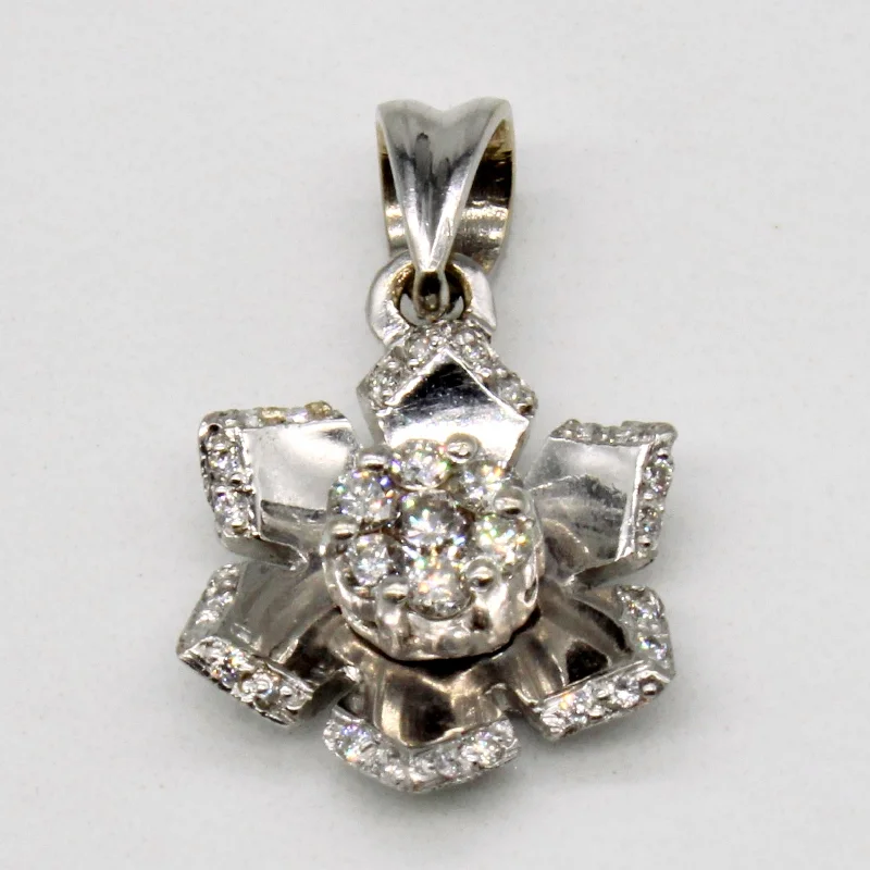 ruby and diamond engagement ring Diamond Flower Pendant | 0.27ctw |