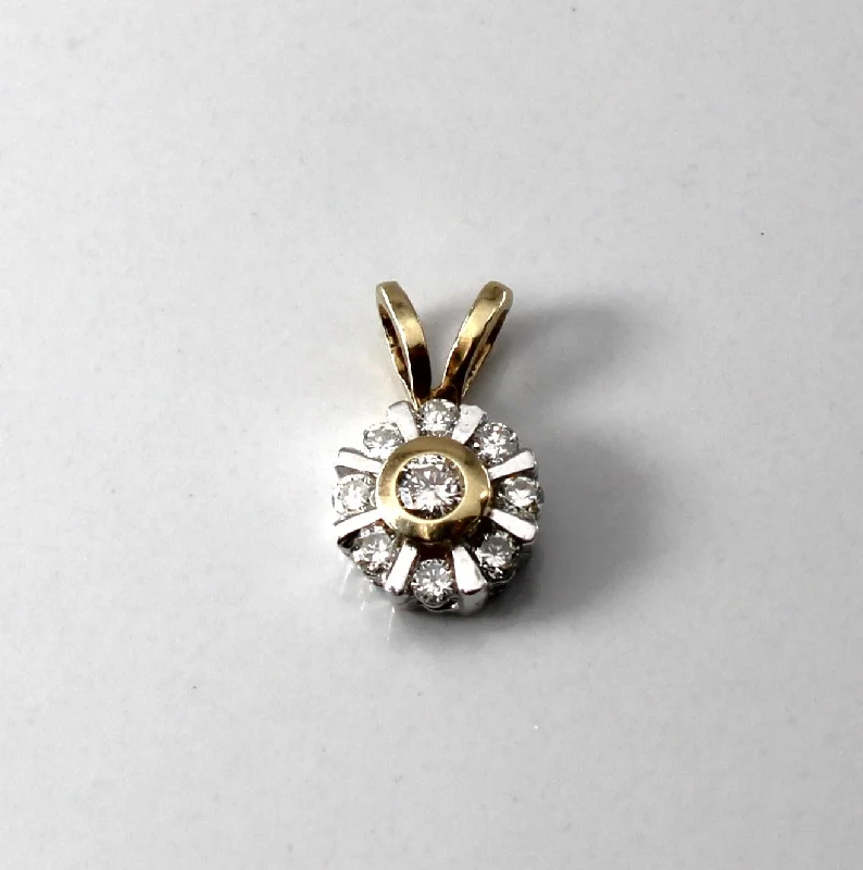 handmade raw stone engagement ring Diamond Gold Pendant | 0.20ctw |