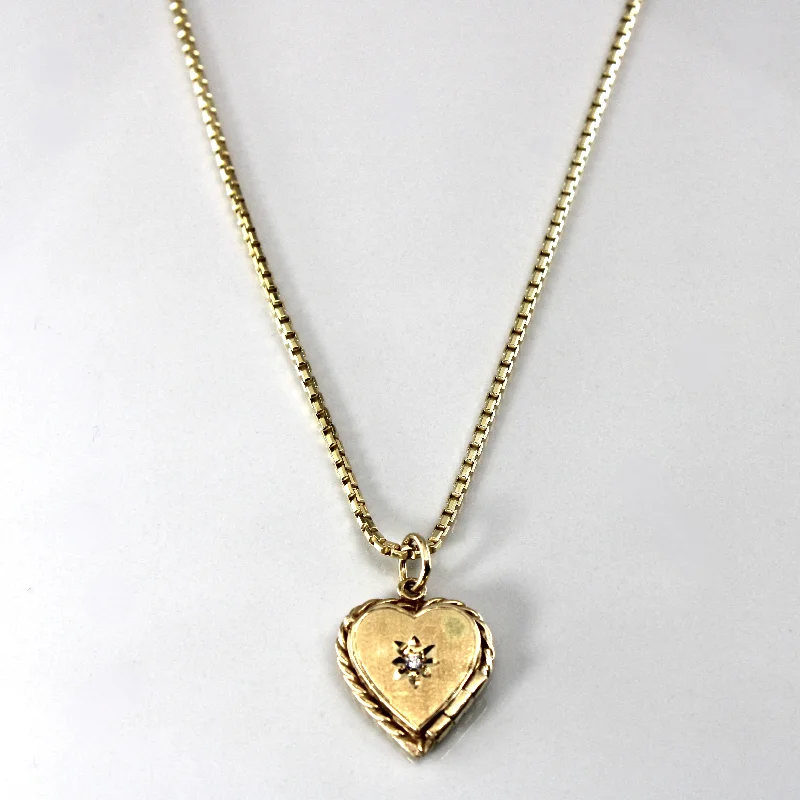 gold charm bracelet with initials Diamond Heart Locket Necklace | 0.04ct | 22"|