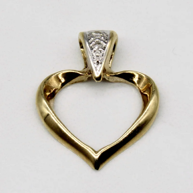 simple crescent moon ring Diamond Heart Pendant | 0.01ct |