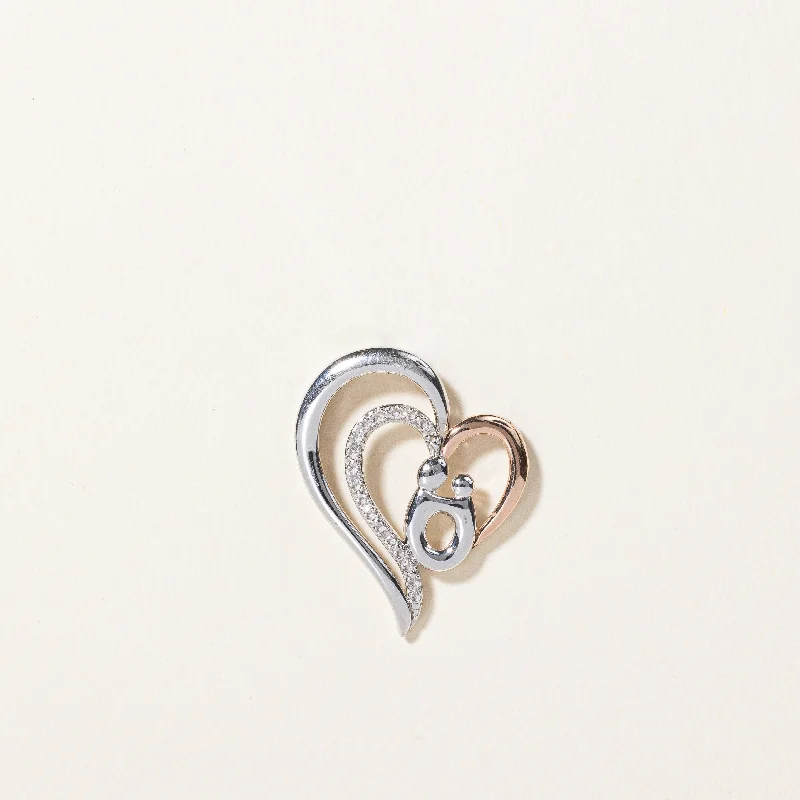 Sterling Silver Diamond Heart Pendant | 0.01ctw |