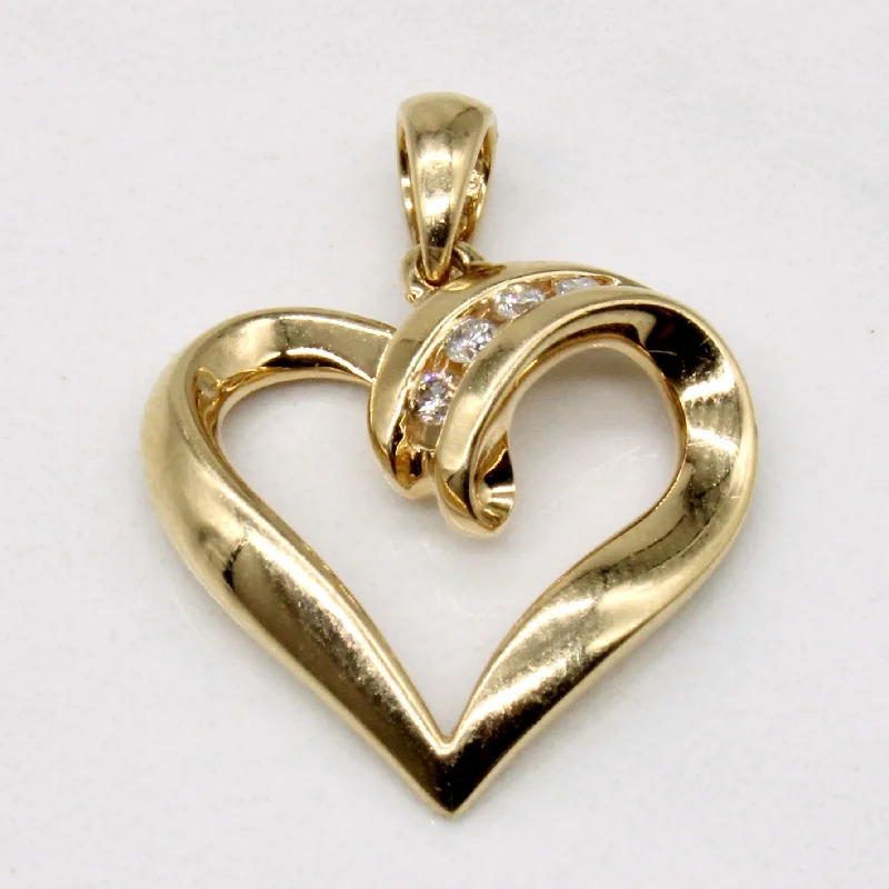 men’s black diamond cufflinks 14k Diamond Heart Pendant | 0.04ctw |