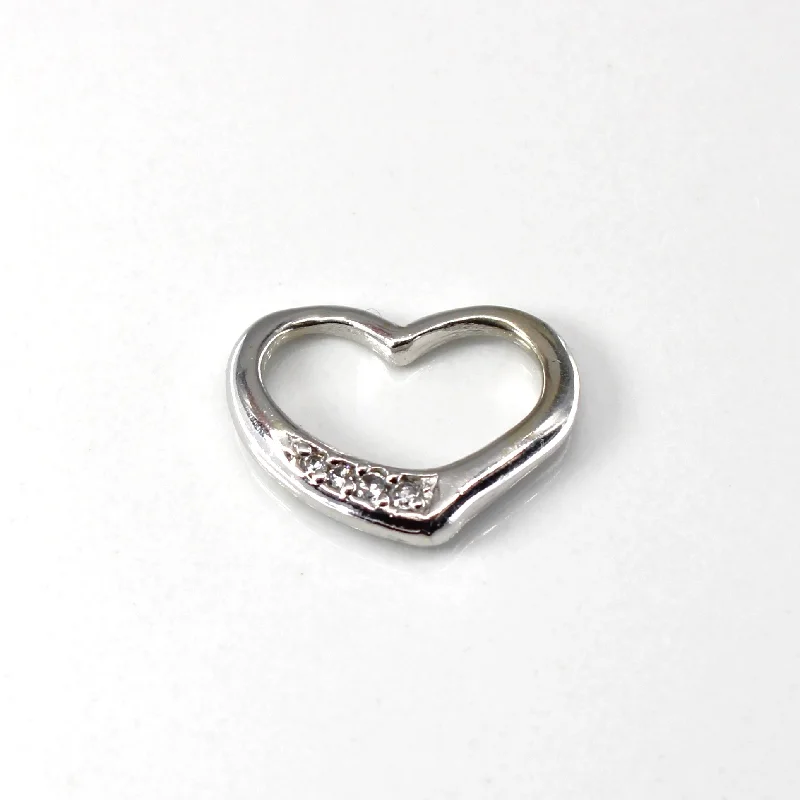 men’s rugged leather bracelet Diamond Heart Pendant | 0.06ctw |