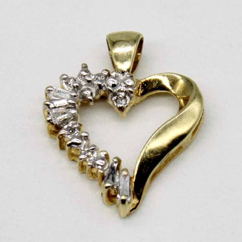 silver lotus flower earrings Diamond Heart Pendant | 0.07ctw |
