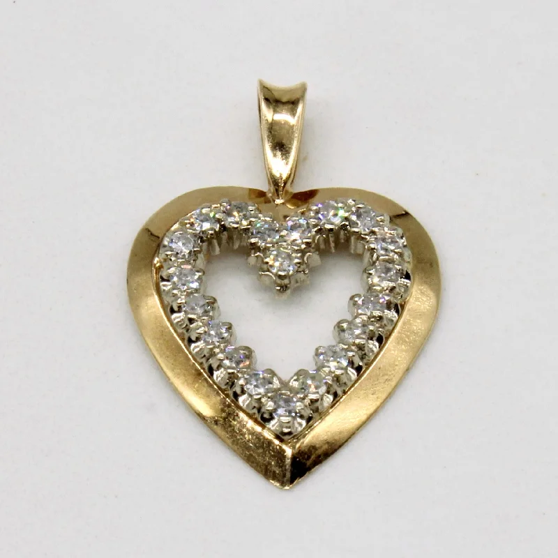 simple snake chain necklace Diamond Heart Pendant | 0.16ctw |