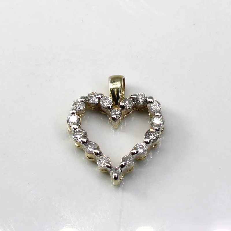 stackable gold bangle set Diamond Heart Pendant | 0.22ctw |