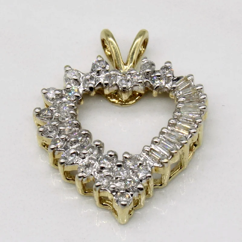 sterling silver charm anklet Diamond Heart Pendant | 0.50ctw |