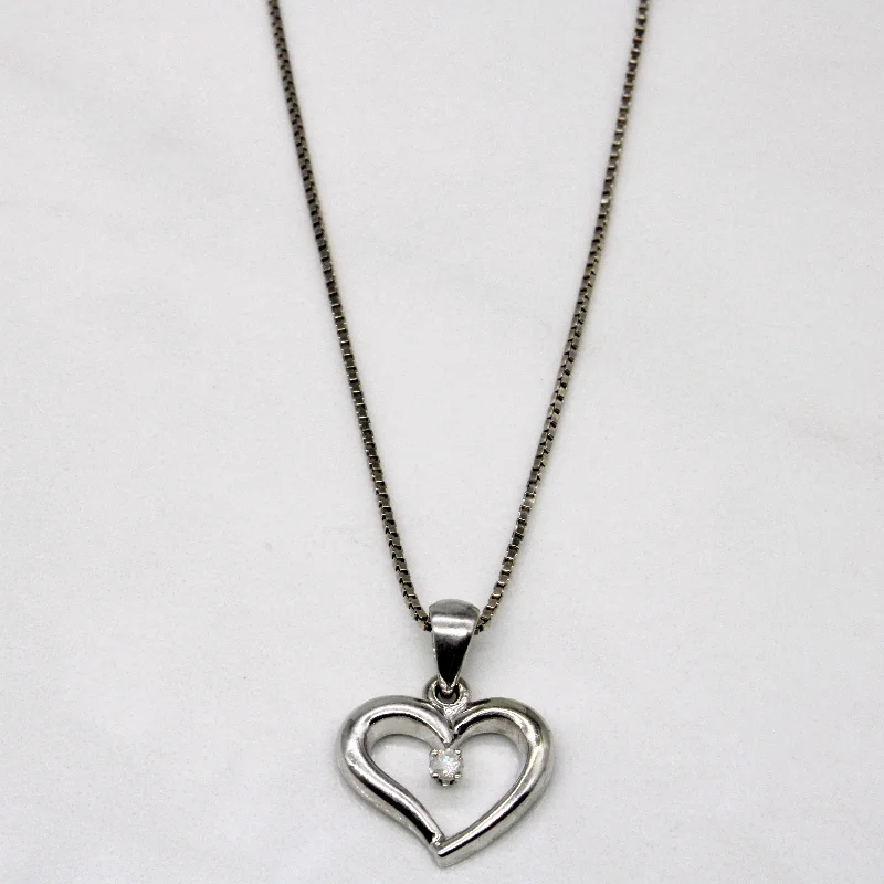 black onyx men’s signet ring Diamond Heart Pendant & Necklace | 0.03ct | 20" |