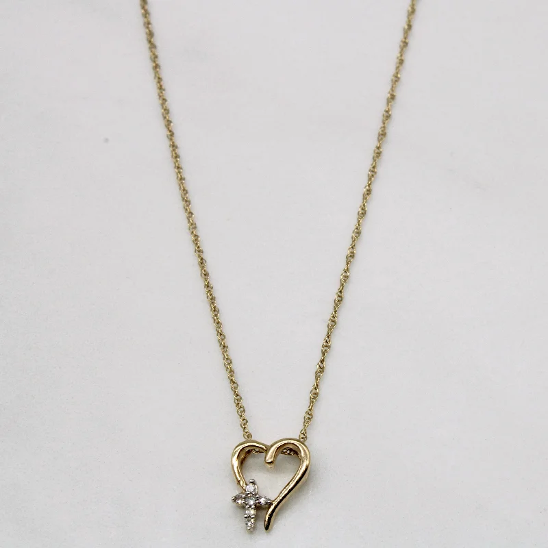 petite diamond promise ring Diamond Heart Pendant & Necklace | 0.03ctw | 18" |