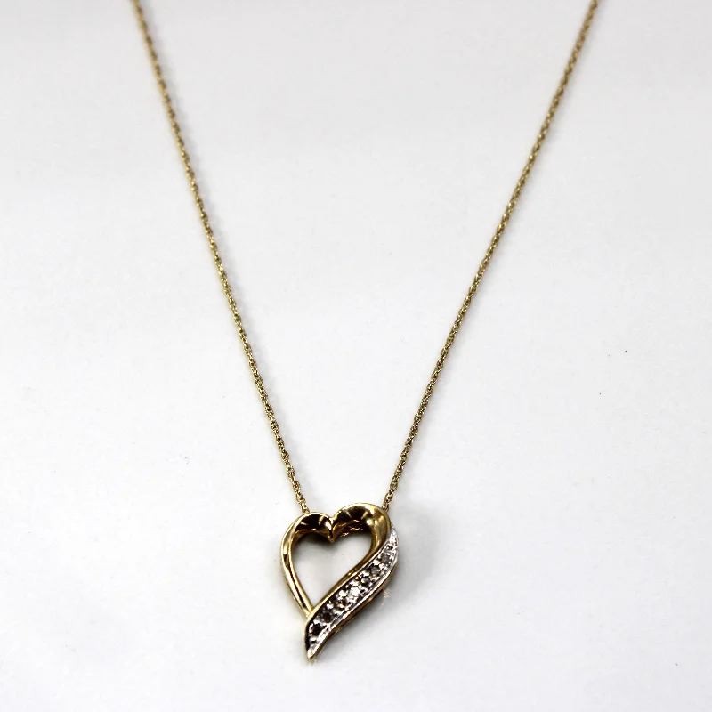 sparkling diamond drop earrings Diamond Heart Pendant Necklace | 0.04ctw | 16"|