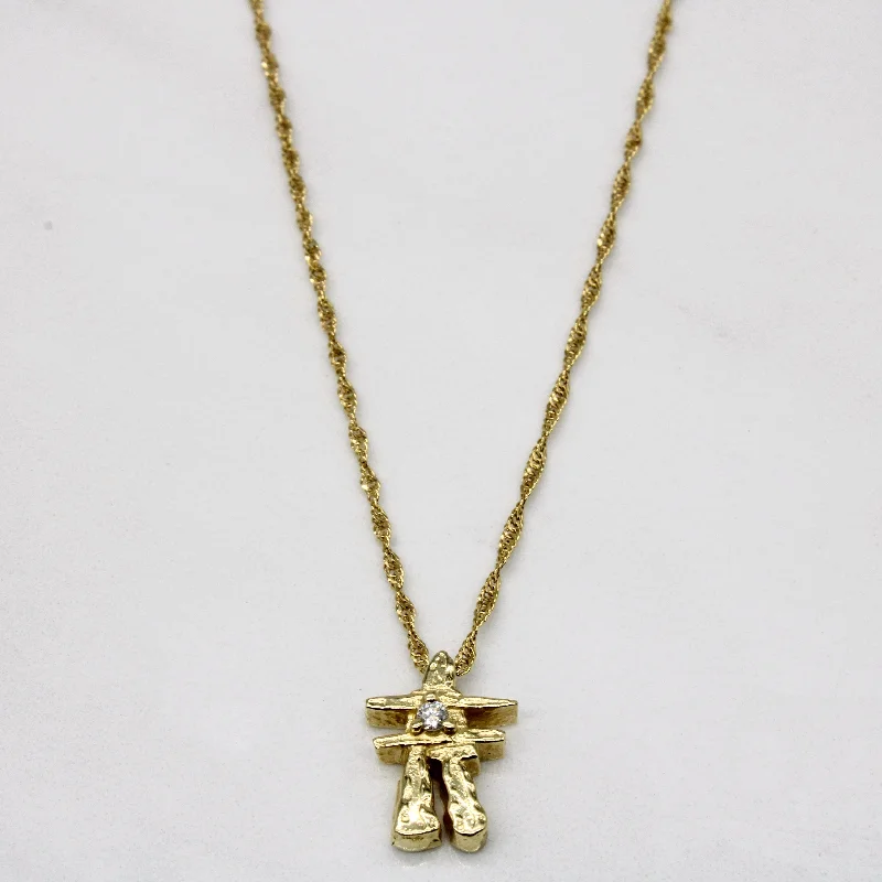 dainty pearl and diamond ring Diamond Inukshuk Pendant & Necklace | 0.03ct | 18" |