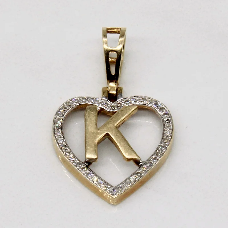gold medallion pendant necklace Diamond 'K' Heart Pendant | 0.11ctw |