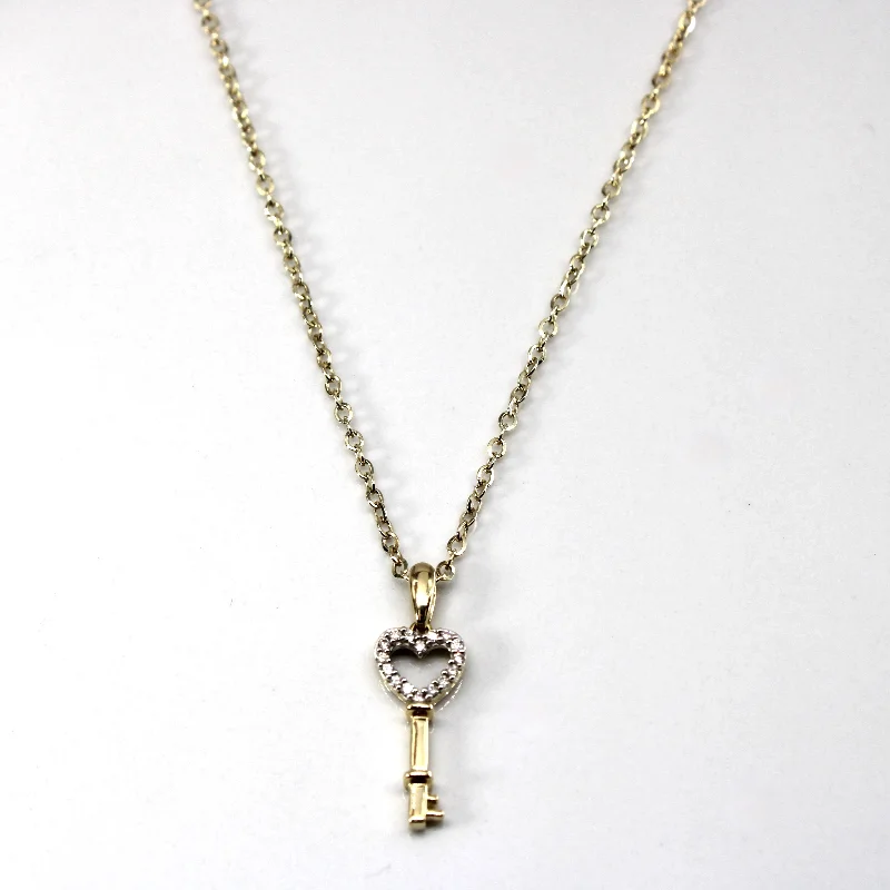 real opal engagement ring Diamond Key Pendant Necklace | 0.12ctw | 18"|