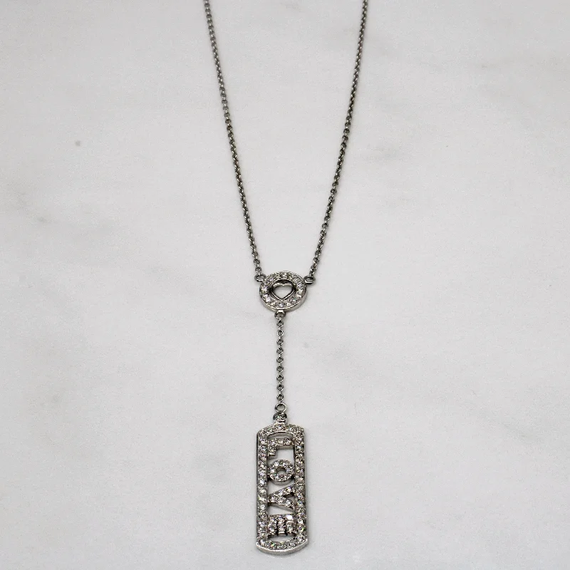wide gold cuff bracelet Diamond 'Love' Drop Pendant Necklace | 0.41ctw | 16" |