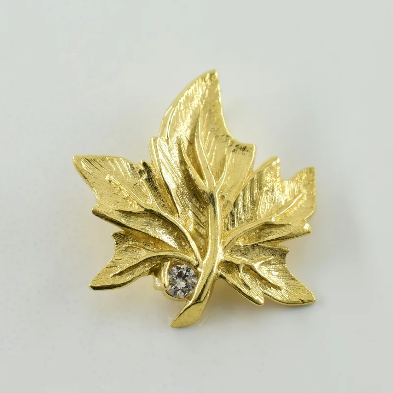 men’s black titanium ring Diamond Maple Leaf Pendant | 0.05ct |