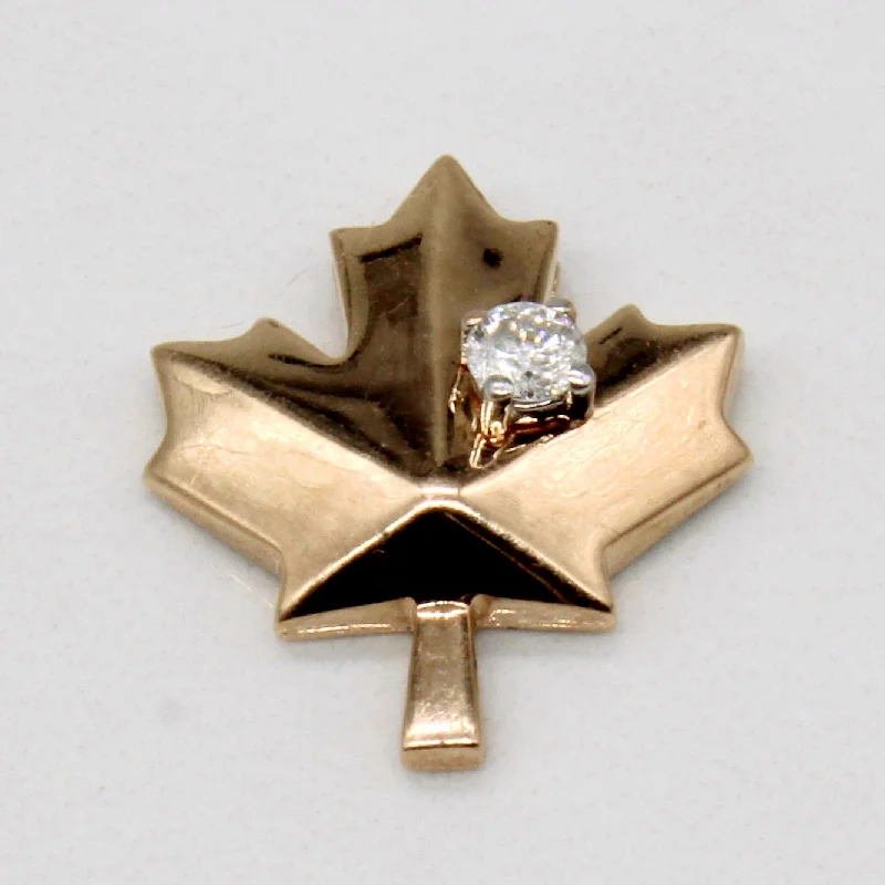 celestial moon and star bracelet Diamond Maple Leaf Pendant | 0.06ct |