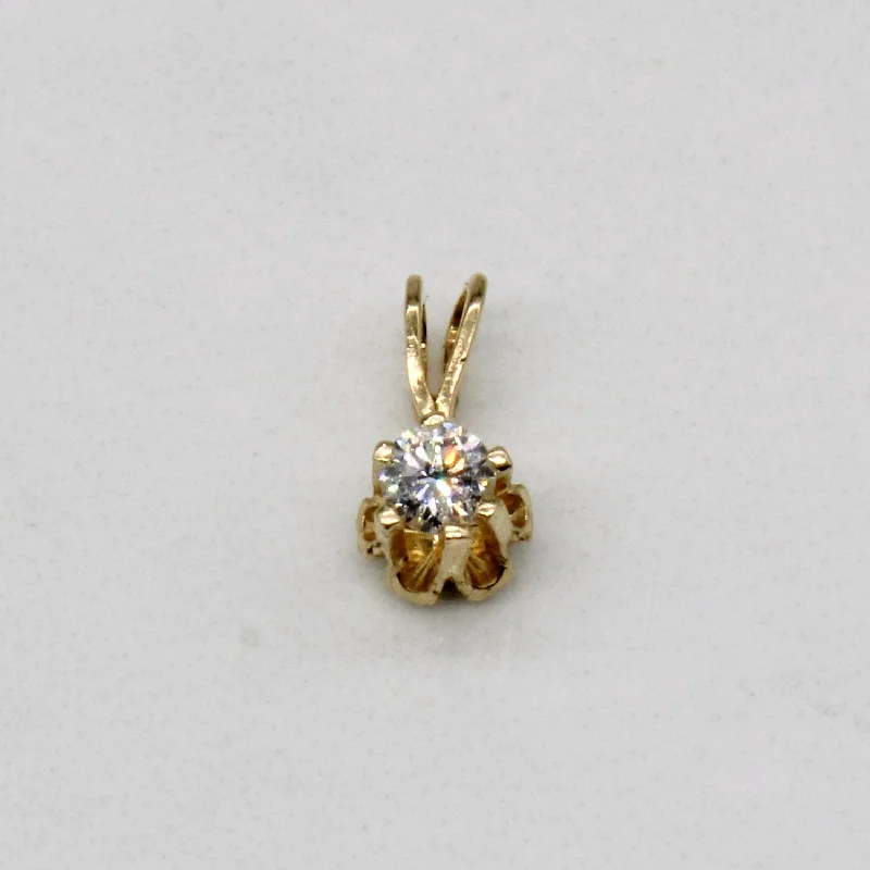 rose gold initial pendant necklace Diamond Pendant | 0.08ct |