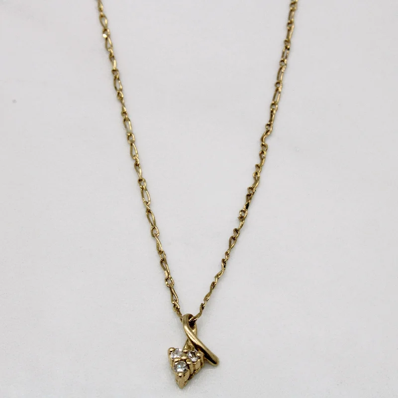 white topaz stacking rings Diamond Pendant & Necklace | 0.06ctw | 17" |