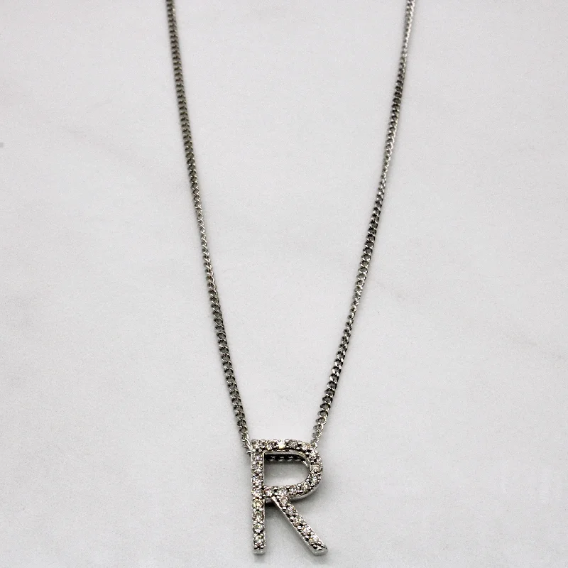 tiny star constellation bracelet Diamond 'R' Initial Pendant & Necklace | 0.25ctw | 20" |