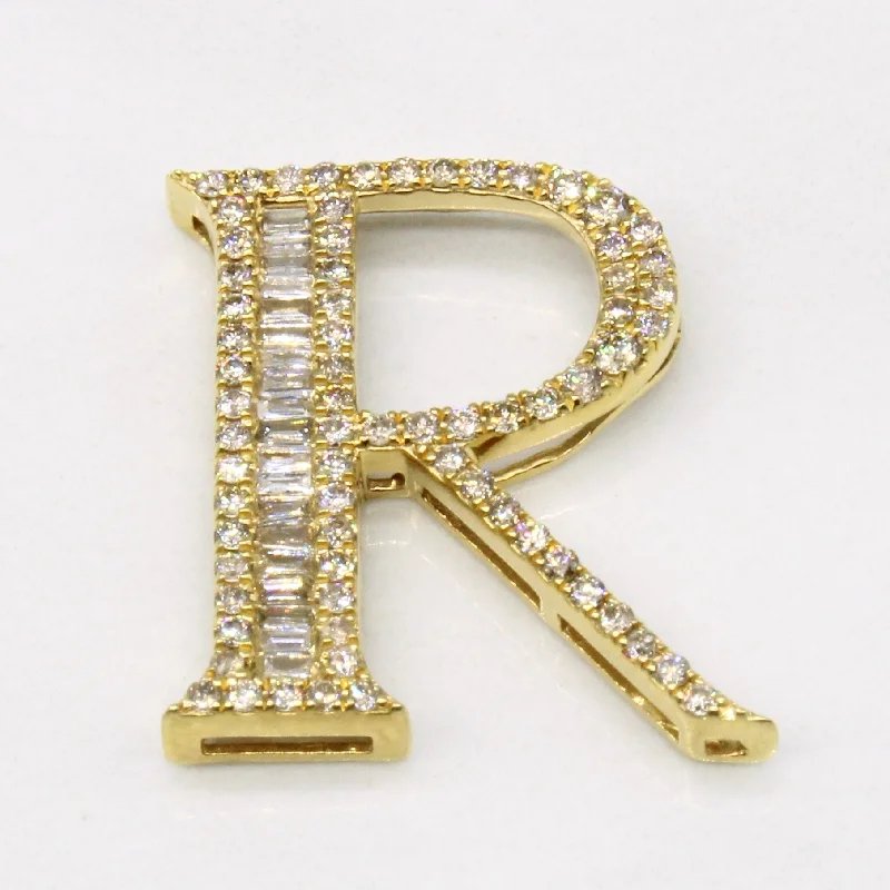 unique emerald green ring Diamond 'R' Pendant | 0.50ctw |
