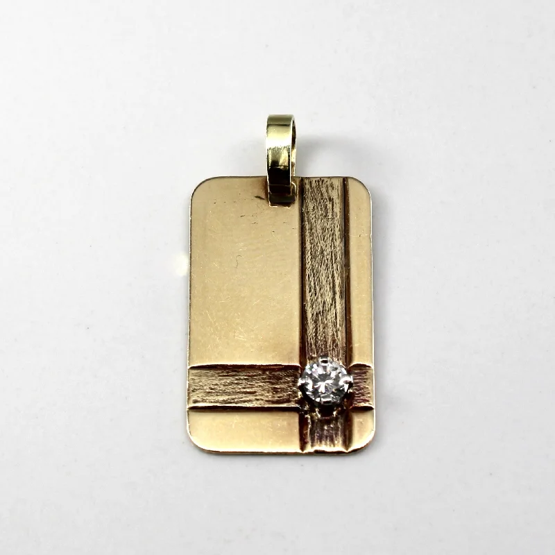 unique crystal bar necklace Diamond Signet Pendant | 0.18ct |
