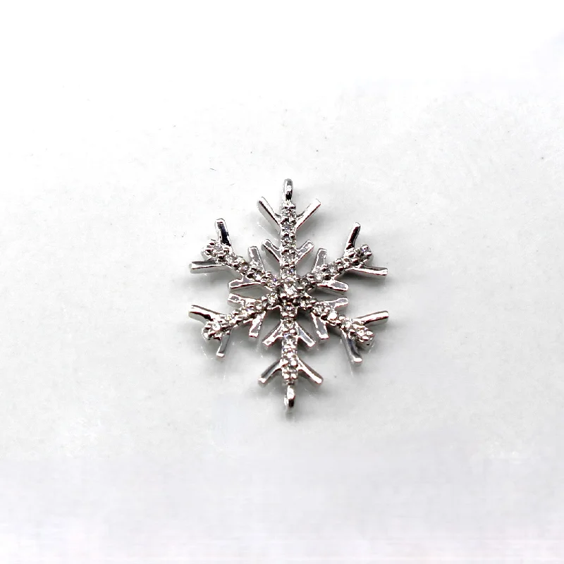 personalized coordinates ring custom Diamond Snowflake Pendant | 0.10ctw |