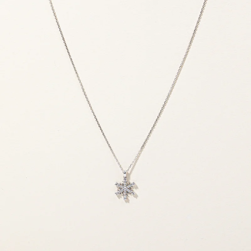 Diamond Snowflake Pendant Necklace | 0.15ctw | 19" |