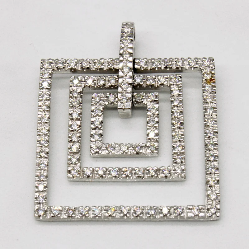 cute cat charm bracelet Diamond Square Pendant | 1.00ctw |