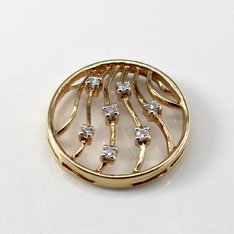 waterproof beach anklet stainless steel Diamond Textured Round Pendant | 0.12ctw |