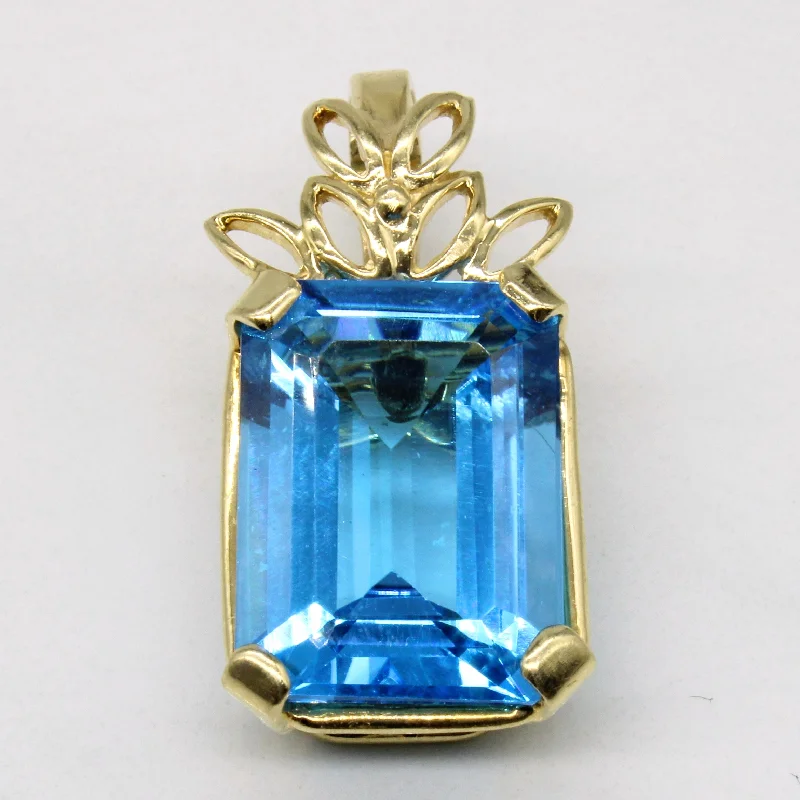 heart pendant necklace gold Emerald Cut Topaz Pendant | 15.65ct |