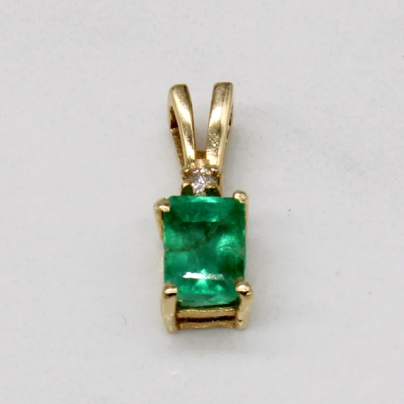 silver infinity symbol bracelet Emerald & Diamond 14k Pendant / Charm | 0.65ct, 0.02ct |