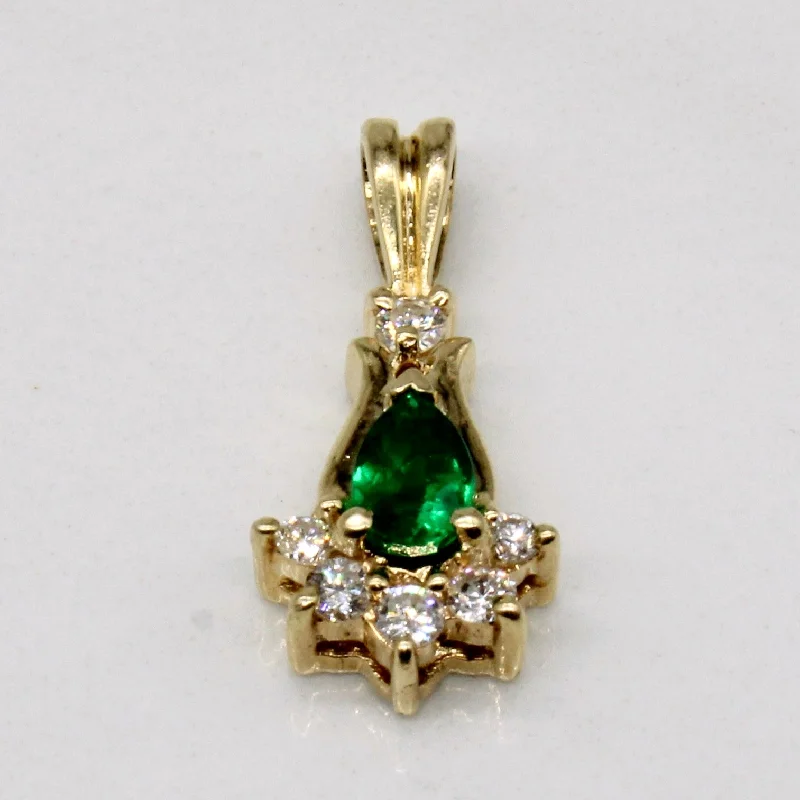 emerald gemstone earrings Emerald & Diamond pendant | 0.23ct, 0.05ctw |