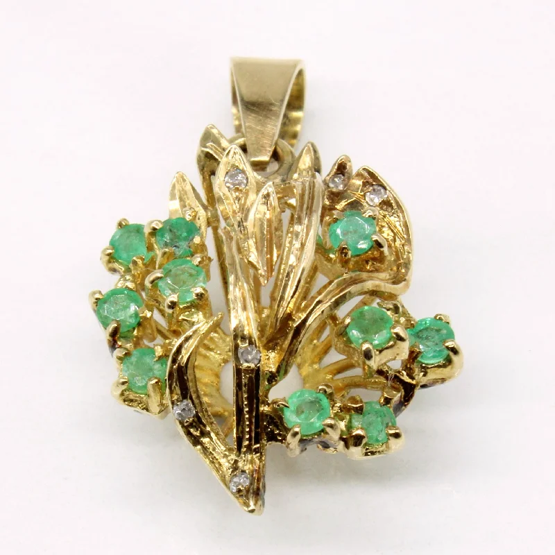 men’s silver wedding band Emerald & Diamond Pendant | 0.65ctw, 0.02ctw |