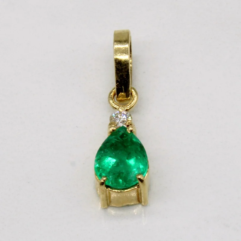 rose gold ring with diamonds Emerald & Diamond Pendant | 0.68ct, 0.05ct |