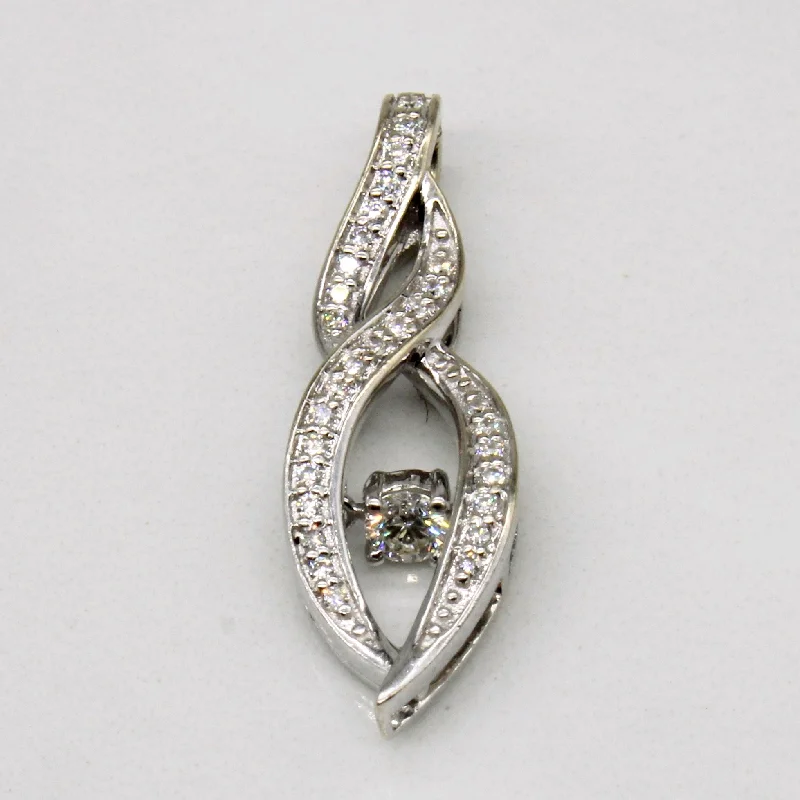 dainty ruby stacking rings Floating Diamond Pendant | 0.18ctw |