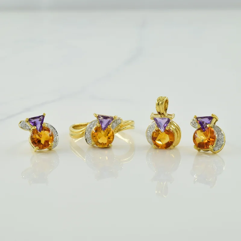 dainty gold chain ring Gemstone & Diamond Jewelry Suite | 4.00ctw, 0.16ctw | SZ 6.25 |