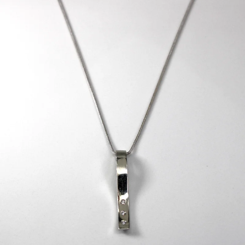 handmade gold nugget ring Flush Set Diamond Pendant Necklace | 0.04ctw | 15"|