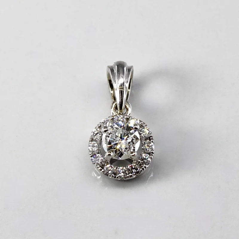 dainty sapphire stacking rings Halo Style Diamond Pendant | 0.37ctw |