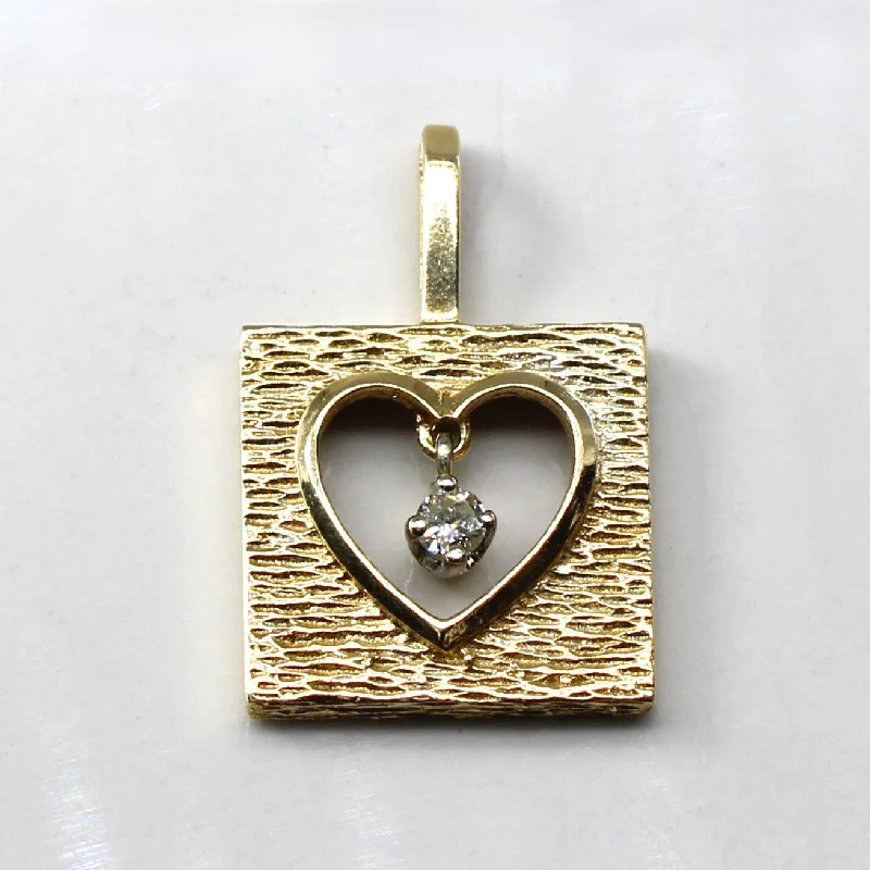 celestial sun and moon earrings Hanging Diamond Heart Pendant | 0.07ct |