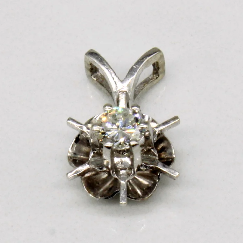 gold heart-shaped pendant necklace Illusion Set Diamond Pendant | 0.15ct |