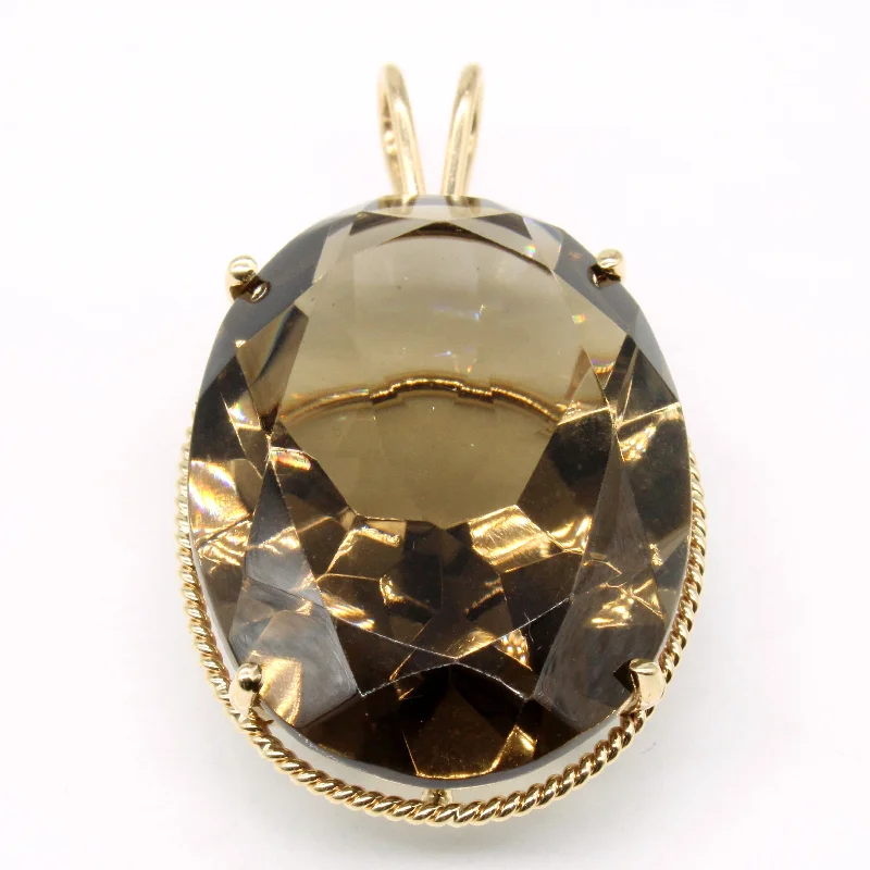 gold bar earrings minimalist Large Smoky Quartz Pendant | 70.00ct |