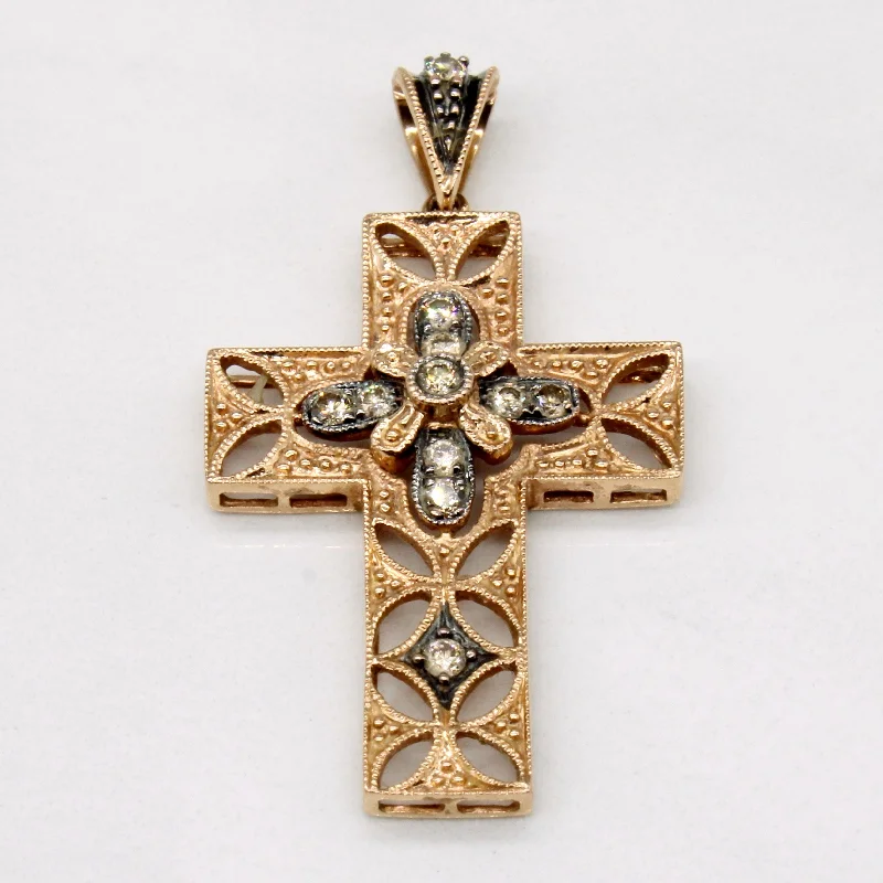 solid gold stacking rings set 'Le Vian' Diamond Cross Pendant | 0.20ctw |