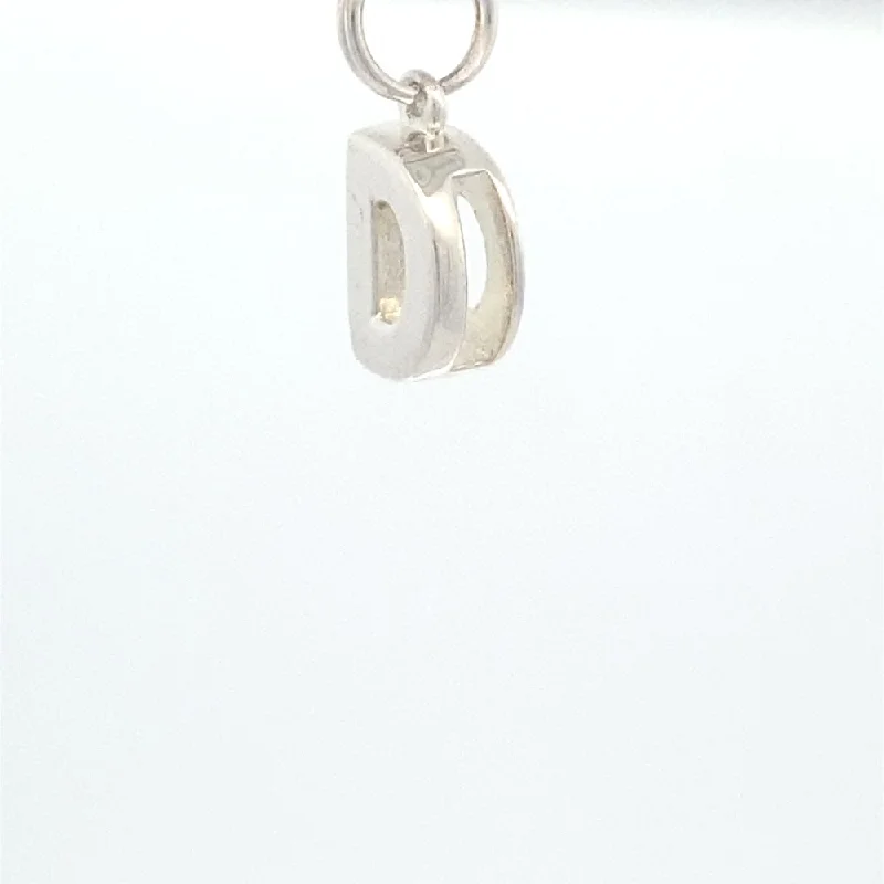 Letter D Plain 925 Sterling Silver Personalized Initial Letter Charm