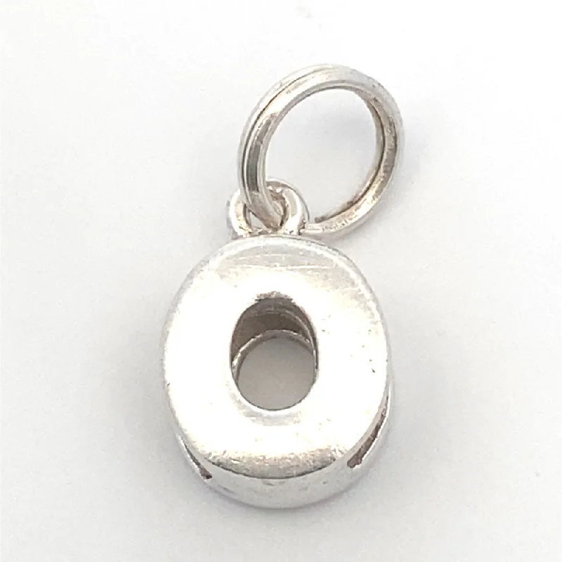 Letter O Plain 925 Sterling Silver Personalized Initial Letter Charm